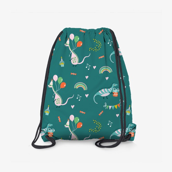Рюкзак «Праздничный паттерн с динозаврами»