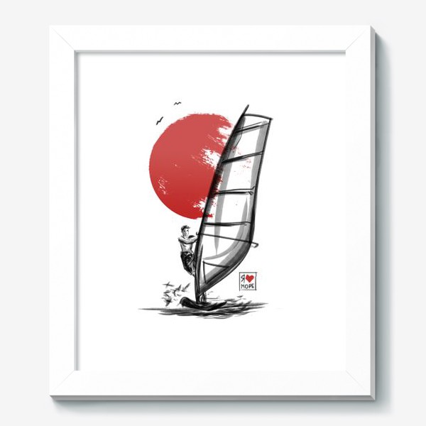 Картина «Виндсерфинг. Море. Лето. Суми-е.»