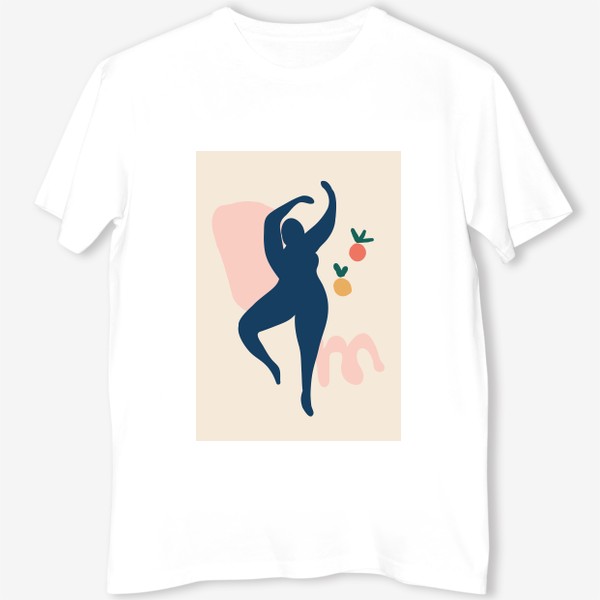 Футболка &laquo;Танцующая женщина с фруктами, ретро абстракция&raquo;