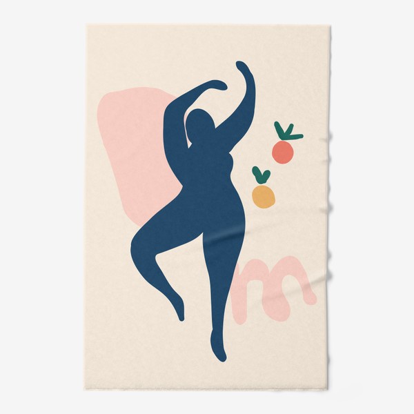 Полотенце «Танцующая женщина с фруктами, ретро абстракция»