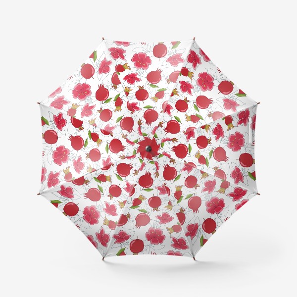 Зонт «Сочные гранаты на белом фоне»