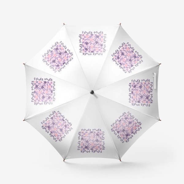 Зонт «Слоган FLOWER POWER с цветами в стиле хиппи »