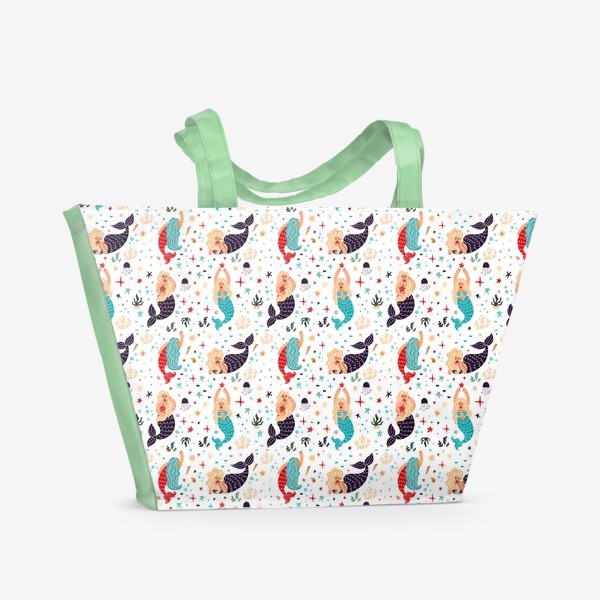 Пляжная сумка «Русалочки и морские животные »
