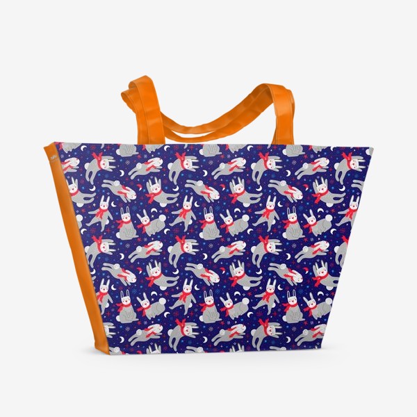 Пляжная сумка «Кролики. Символ 2023 года»