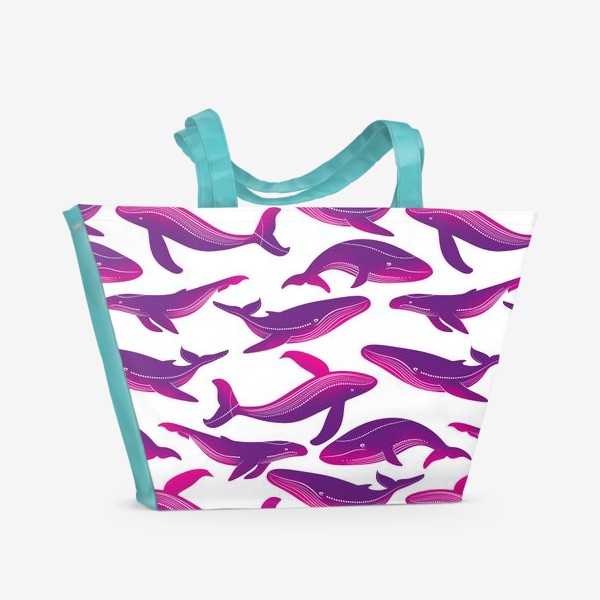 Пляжная сумка «Розовые киты »