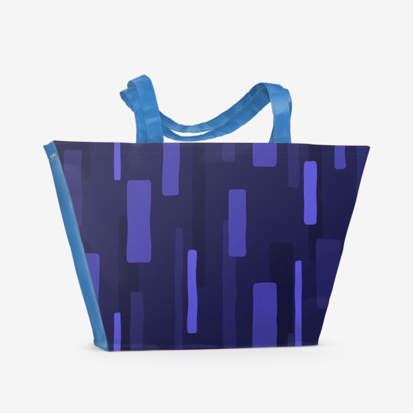 Пляжная сумка «Геометрическая абстракция. Полосы. Синий»
