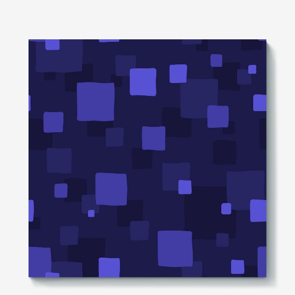 Холст «Геометрическая абстракция. Квадраты. Синий»