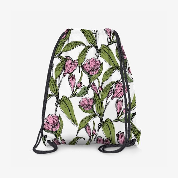 Рюкзак «розовые цветы альстромерия»