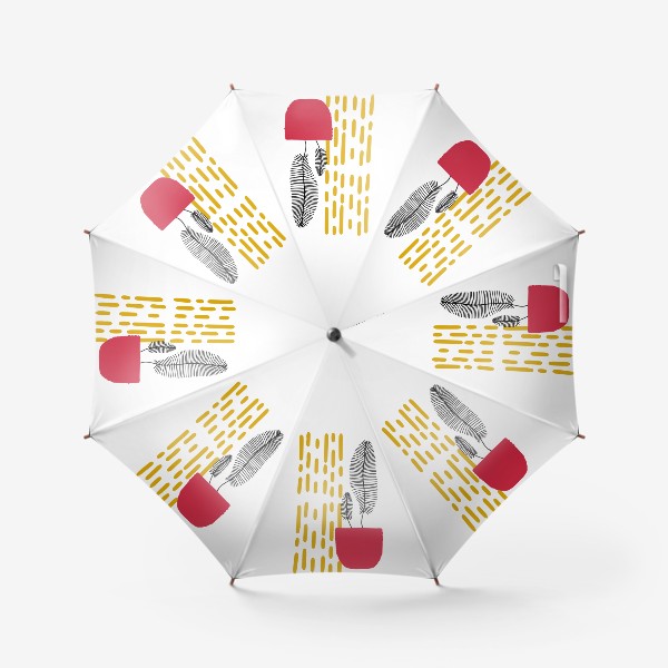 Зонт «Абстракция, папоротник в горшке»