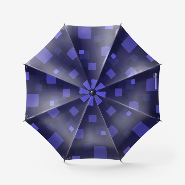 Зонт «Геометрическая абстракция. Квадраты. Синий»