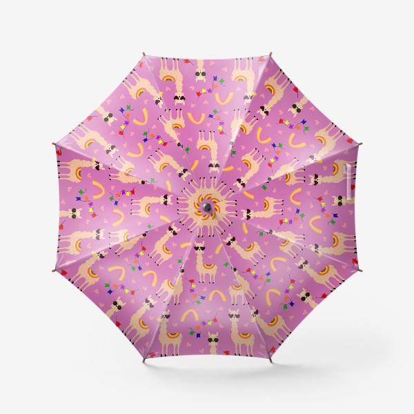 Зонт «Паттерн с ламой»
