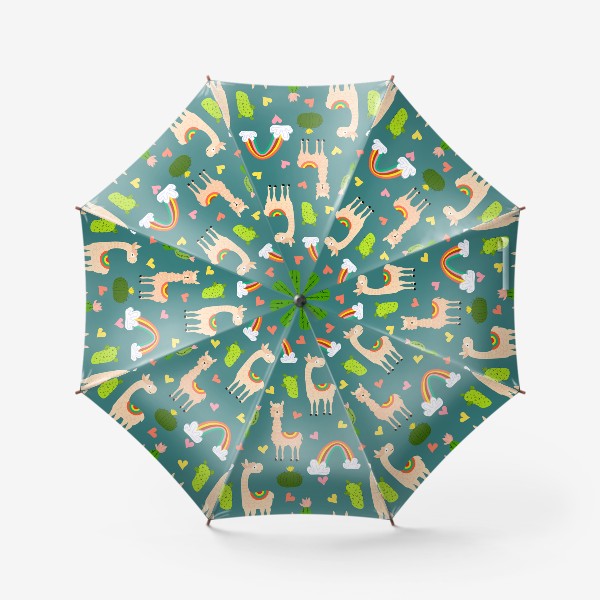 Зонт «Ламы и кактусы»