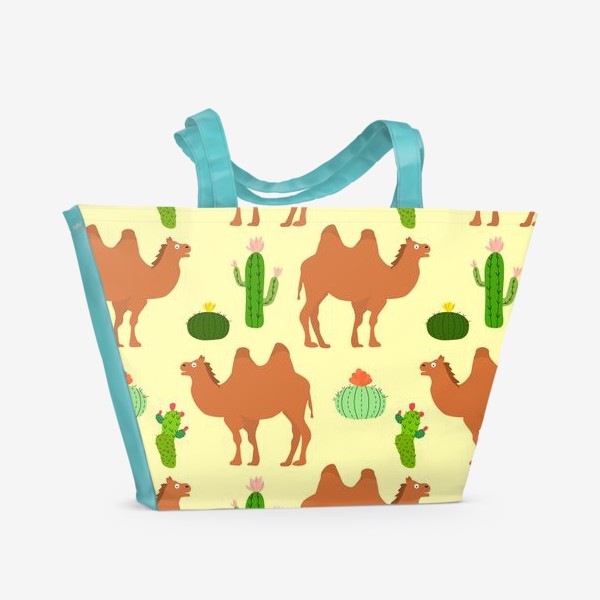 Пляжная сумка «Верблюд и кактусы»