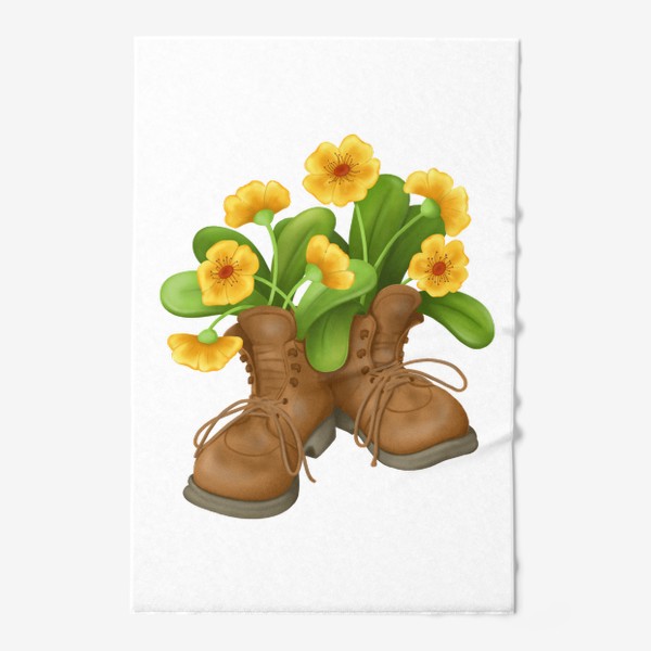 Полотенце «Цветы в ботинках»
