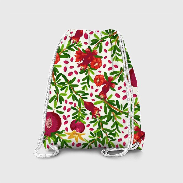 Рюкзак «Ветки граната с плодами и цветами паттерн»