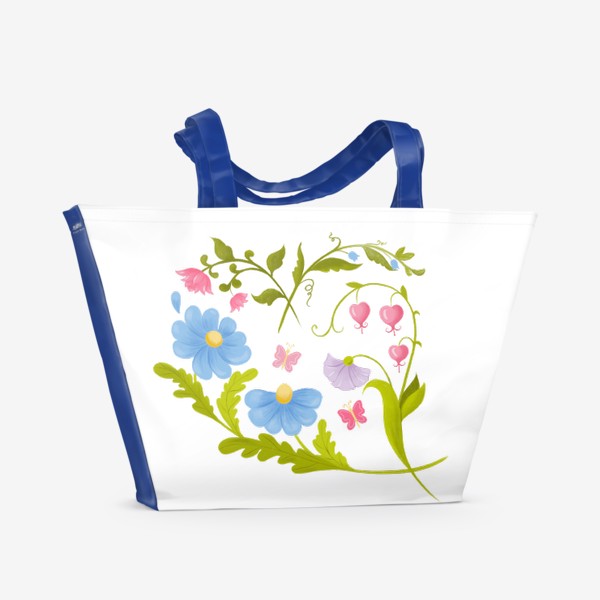 Пляжная сумка «Цветочная нежность»