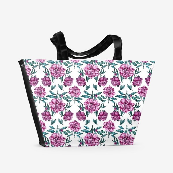 Пляжная сумка «Пионовые соцветия»