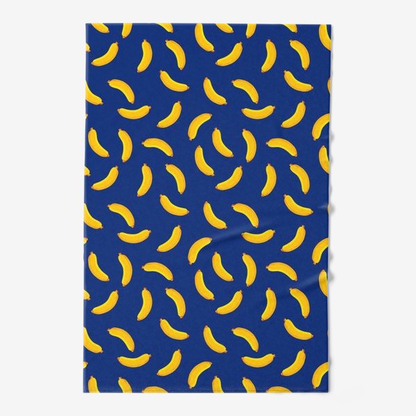 Полотенце «Бананы на синем, паттерн»