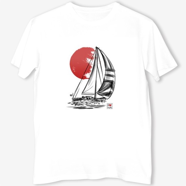 Футболка «Яхта. Море. Лето. Суми-э.»