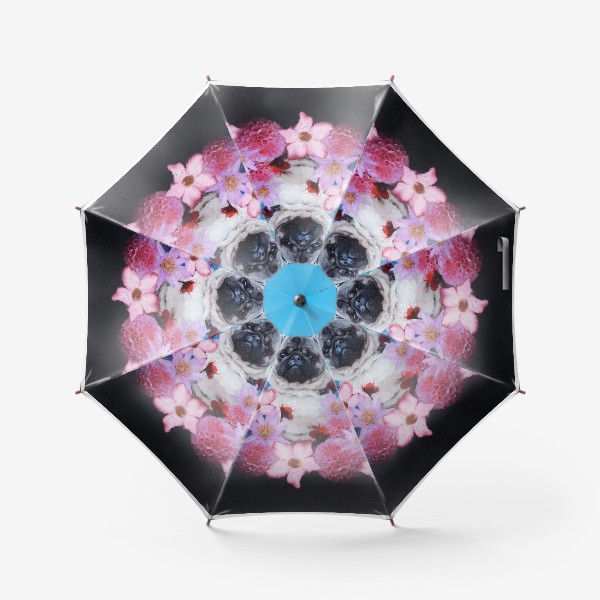 Зонт «Мопсик в цветах»