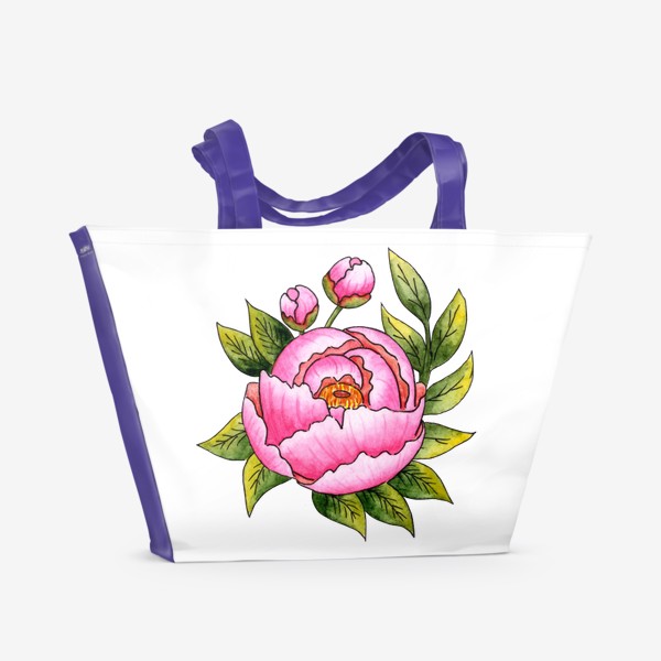 Пляжная сумка «Цветок пиона»