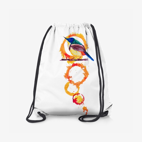 Рюкзак «Тропическая птичка, акварельная композиция»