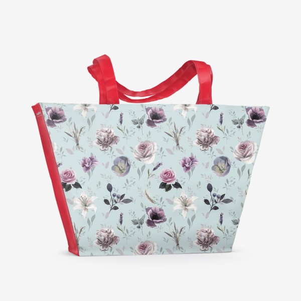Пляжная сумка «Mint flowers»