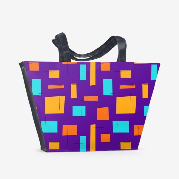 Пляжная сумка «Яркий паттерн с абстрактными формами»
