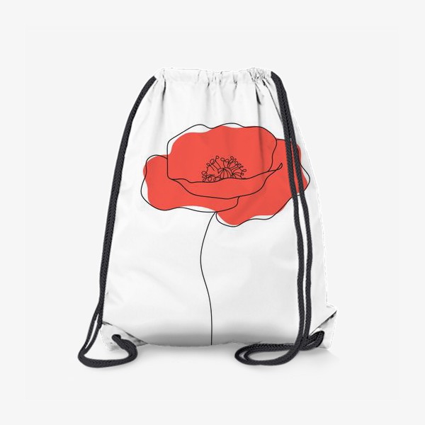 Рюкзак «Красный мак, нарисованный вручную»