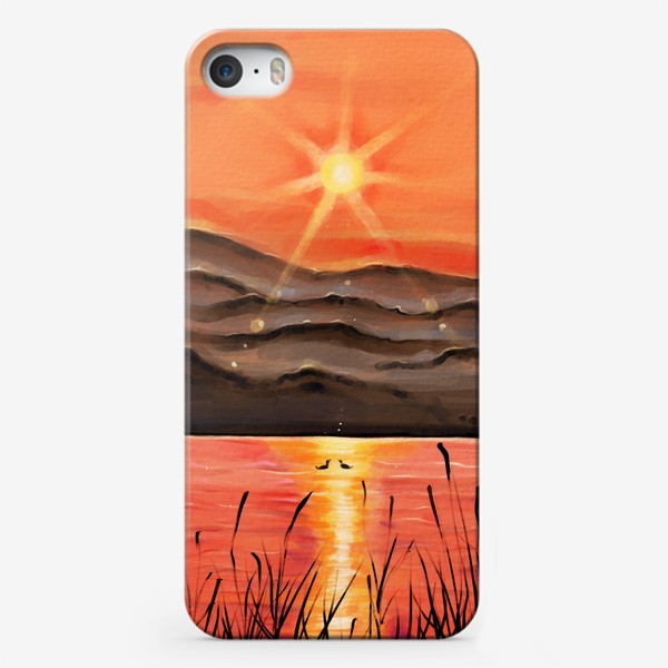 Чехол iPhone «Закат над водой. Пейзаж. »