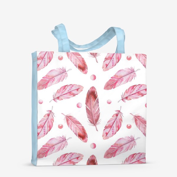 Сумка-шоппер «Розовые перья. Перышки фламинго»