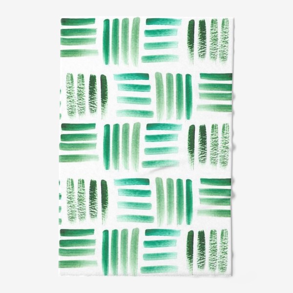 Полотенце «Зеленые полоски акварель»