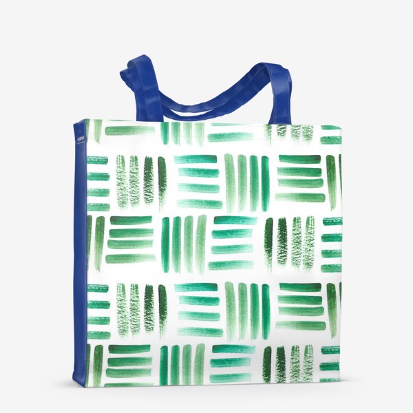 Сумка-шоппер «Зеленые полоски акварель»