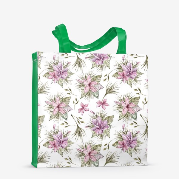 Сумка-шоппер &laquo;Акварельные тропические цветы. Цветочный паттерн для одежды, пляжной сумки.&raquo;