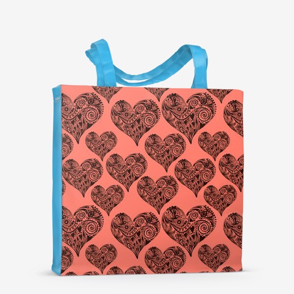 Сумка-шоппер &laquo;Pink Pattern With Graphic Decorative Hearts&raquo;