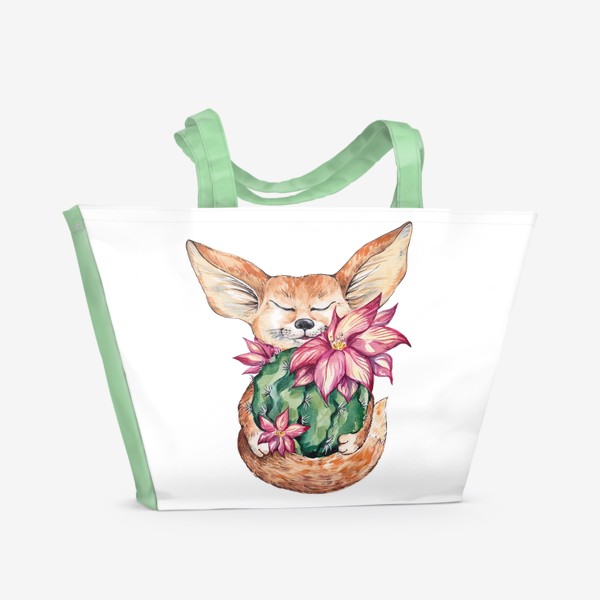 Пляжная сумка «Цветущий кактус»
