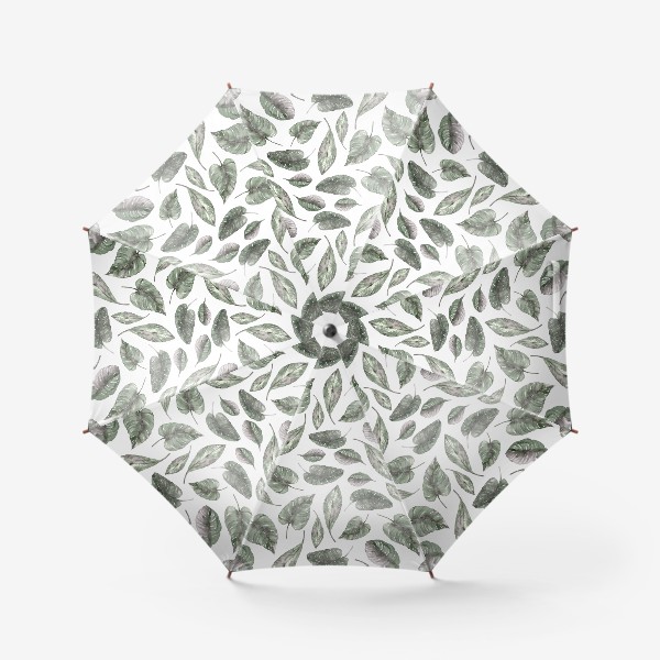 Зонт &laquo;Тропические акварельные листья. Паттерн для пляжной сумки и одежды.&raquo;