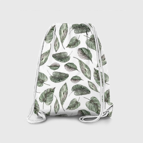Рюкзак «Тропические акварельные листья. Паттерн для пляжной сумки и одежды.»