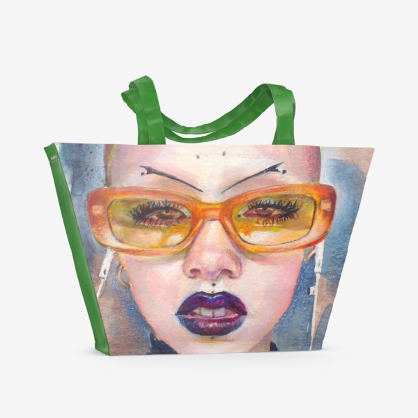 Пляжная сумка «Девушка в очках »