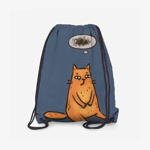 Рюкзак «Милый котик и клубок мыслей»
