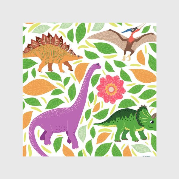 Шторы «Эра динозавров паттерн, доисторические рептилии»