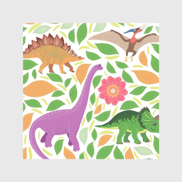 Скатерть «Эра динозавров паттерн, доисторические рептилии»