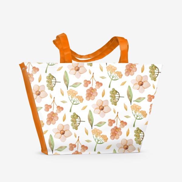 Пляжная сумка «Летние Весенние осенние цветы. Паттерн»
