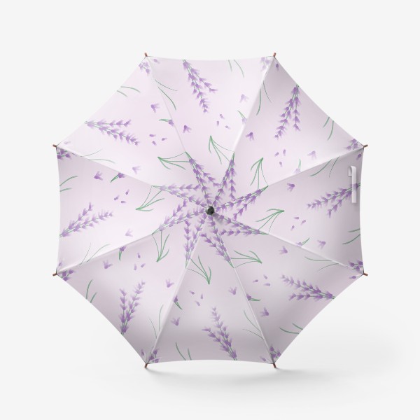 Зонт «Лаванда на сиреневом фоне, паттерн»