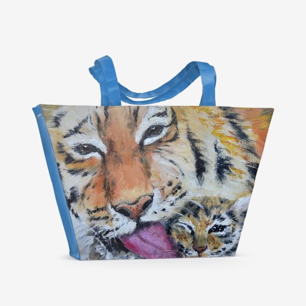 Пляжная сумка &laquo;Тигрица и тигрёнок&raquo;