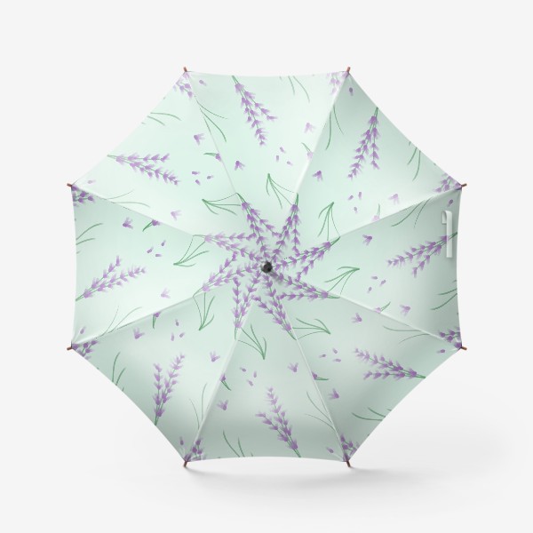 Зонт «Лаванда на мятном фоне, паттерн»