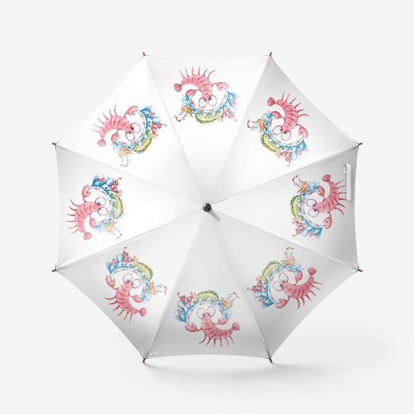 Зонт «Акварельная иллюстрация рака. Принт для детской футболки.»