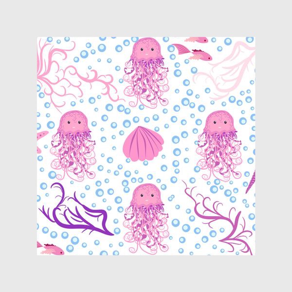 Шторы «Розовые медузы паттерн»