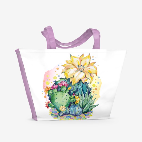 Пляжная сумка «Кактусы цветущие»