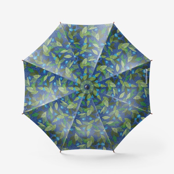 Зонт «Голубые Ягоды Паттерн Коллаж »